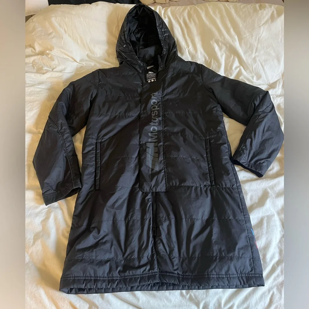 Puma x BMW Motorsport Puffer Long Parka Jacket Black - Picture 7 of 10